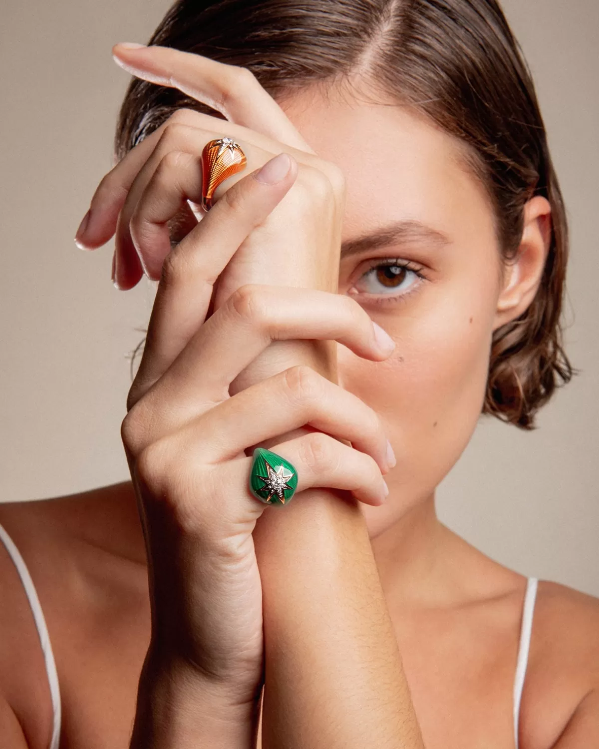 Selim Mouzannar Rings-Aida Green Pinky Ringdiamonds