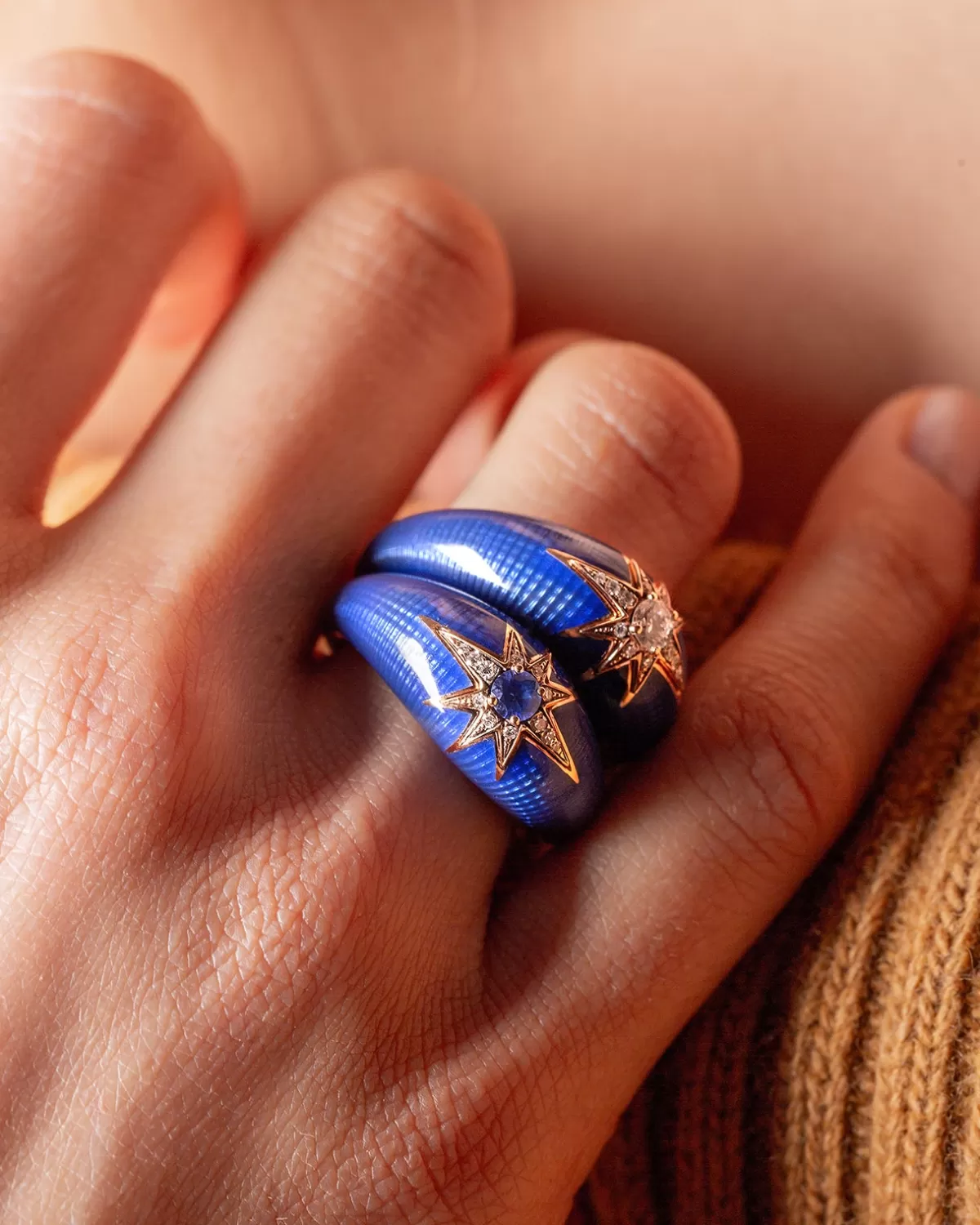 Selim Mouzannar Rings-Aida Navy Blue Ringdiamonds