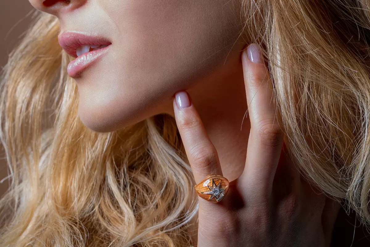 Selim Mouzannar Rings-Aida Orange Pinky Ringdiamonds