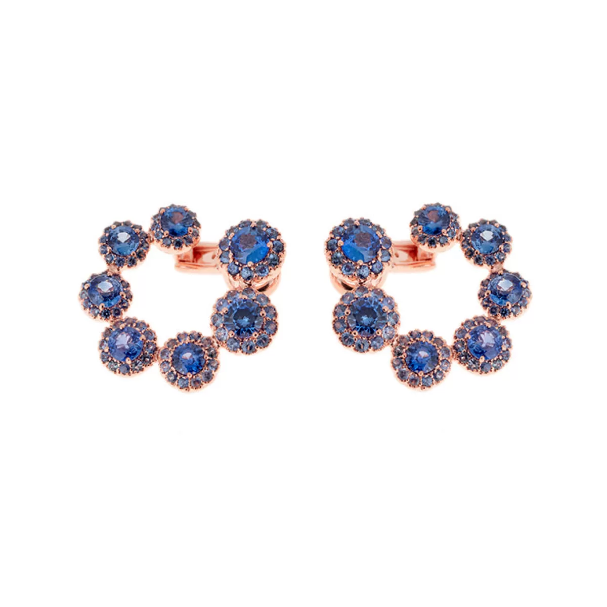 Selim Mouzannar Earrings-Beirut Circle Earringsblue Sapphires