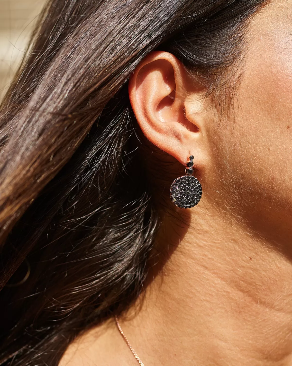 Selim Mouzannar Earrings-Beirut Pave Earringsblack Diamonds