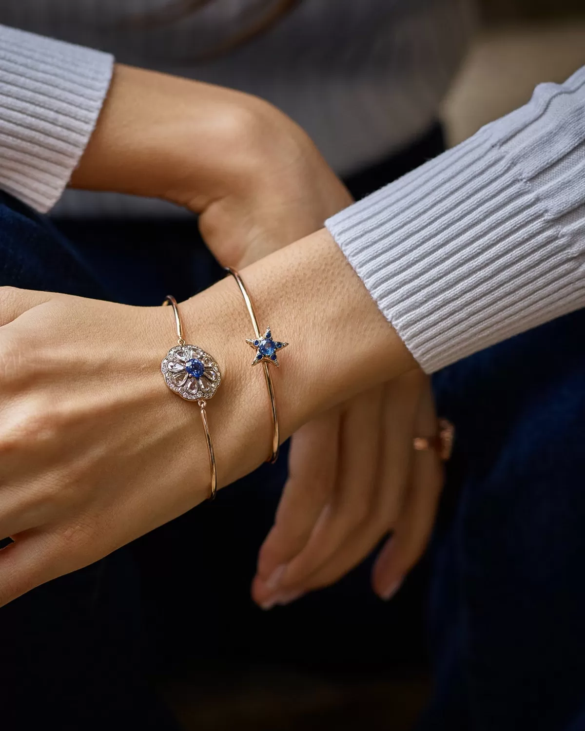 Selim Mouzannar Bracelets-Beirut Rosace Braceletblue Sapphire - Diamonds