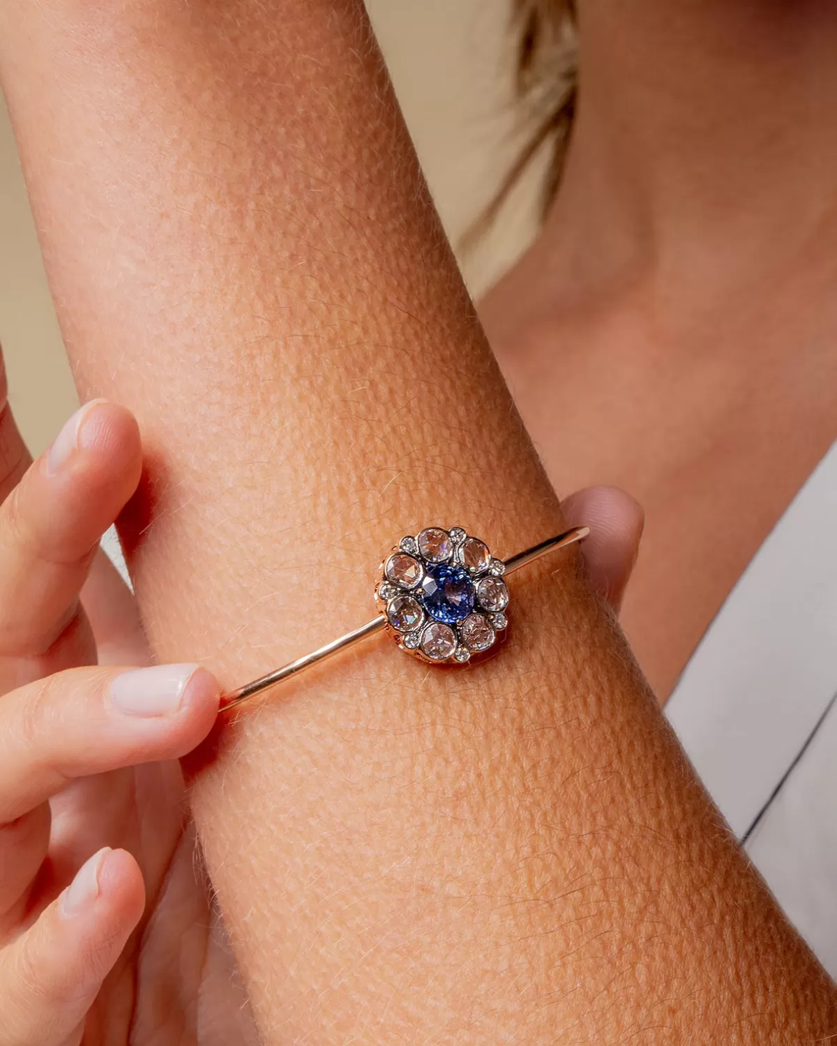 Selim Mouzannar Bracelets-Beirut Rosace Braceletblue Sapphire - Diamonds