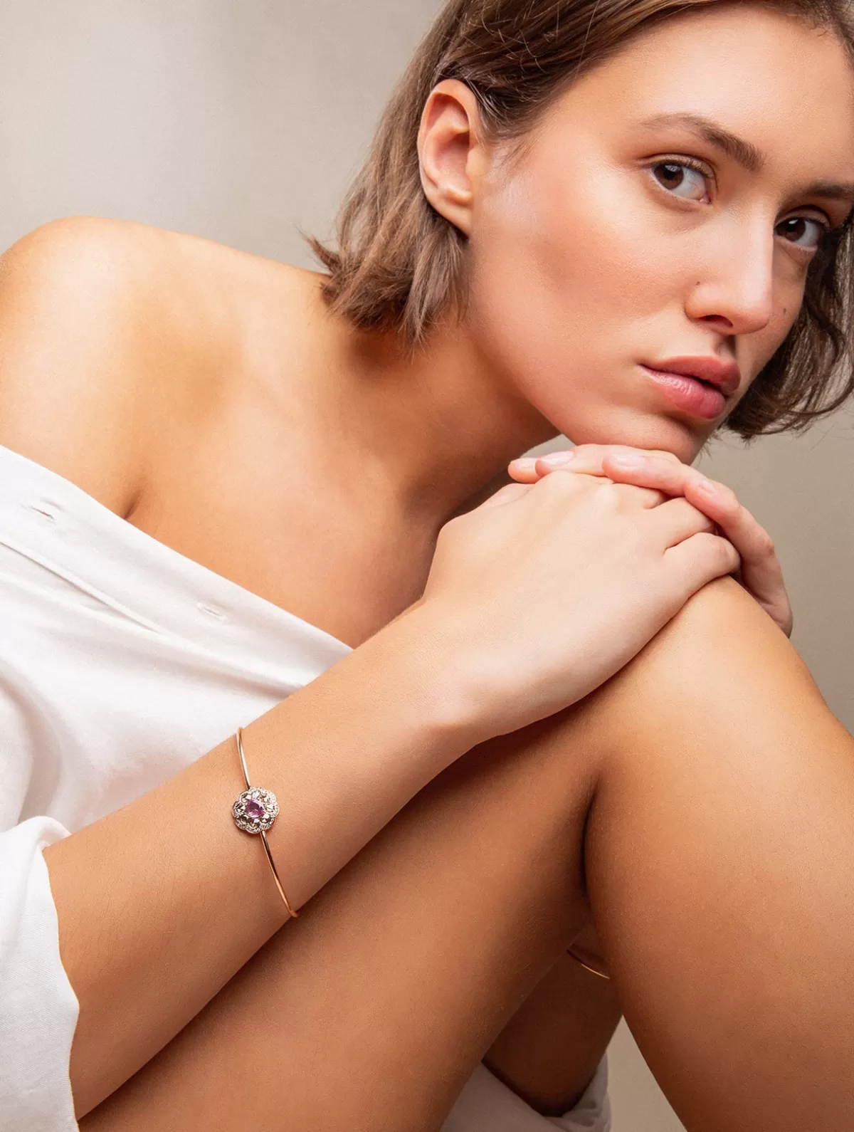 Selim Mouzannar Bracelets-Beirut Rosace Braceletpink Sapphire - Diamonds