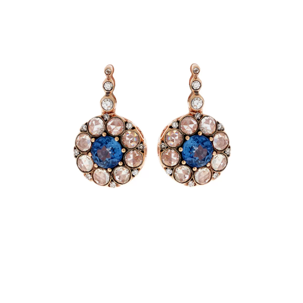 Selim Mouzannar Earrings-Beirut Rosace Earringsblue Sapphires - Diamonds