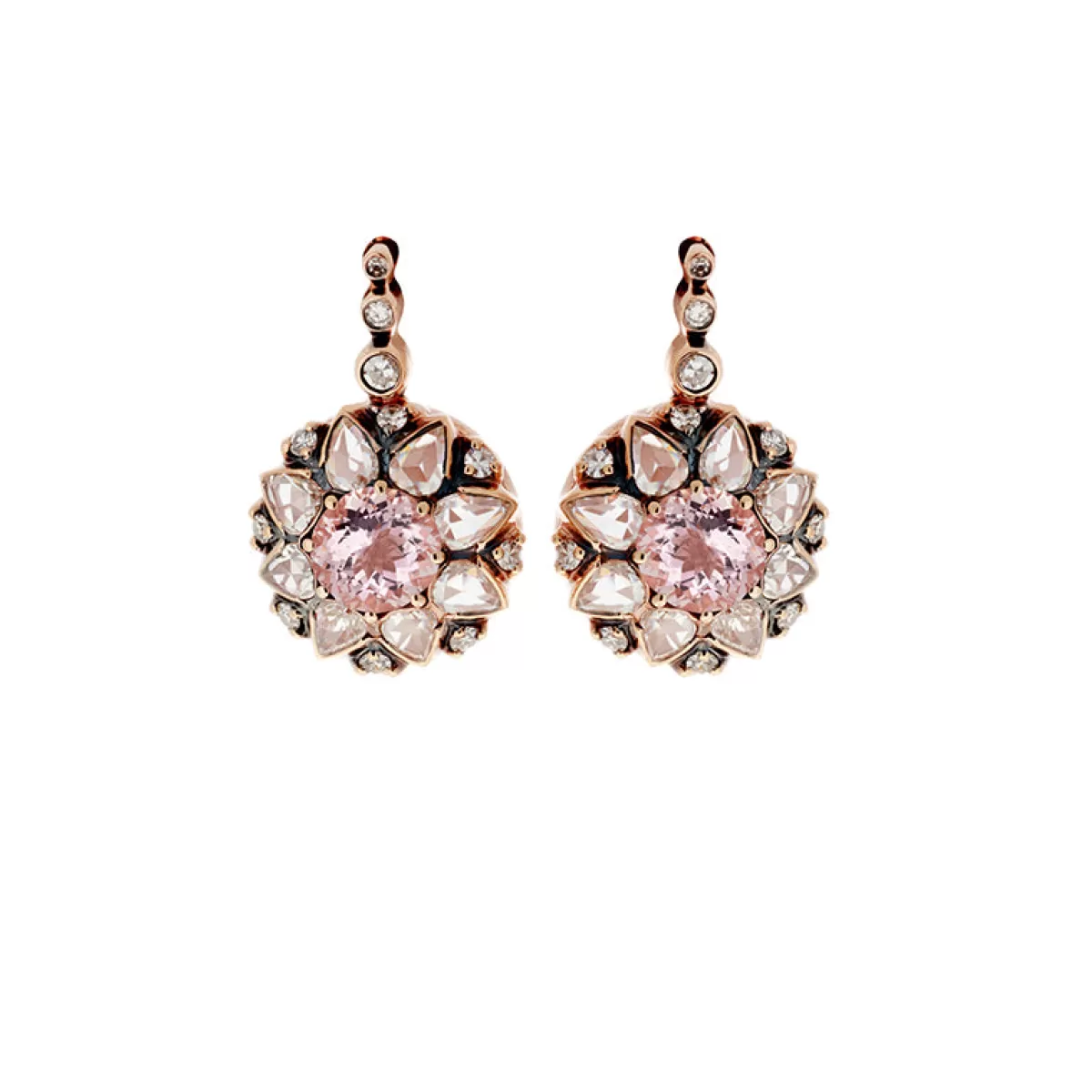 Selim Mouzannar Earrings-Beirut Rosace Earringsmorganites - Diamonds