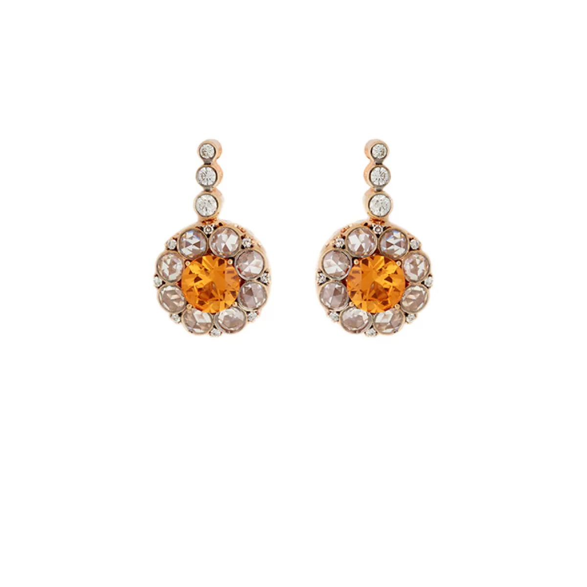 Selim Mouzannar Earrings-Beirut Rosace Earringsspessartines - Diamonds