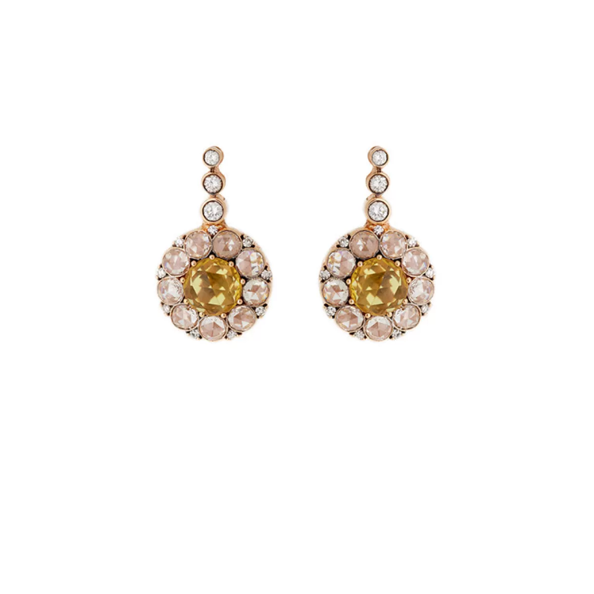 Selim Mouzannar Earrings-Beirut Rosace Earringsyellow Sapphires - Diamonds