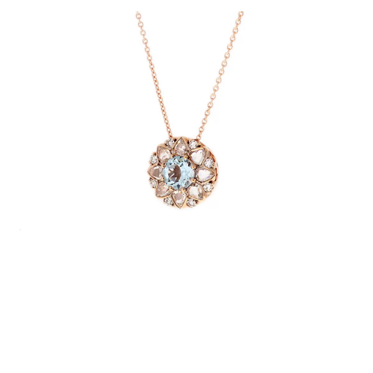Selim Mouzannar Pendants-Beirut Rosace Pendantaquamarine - Diamonds