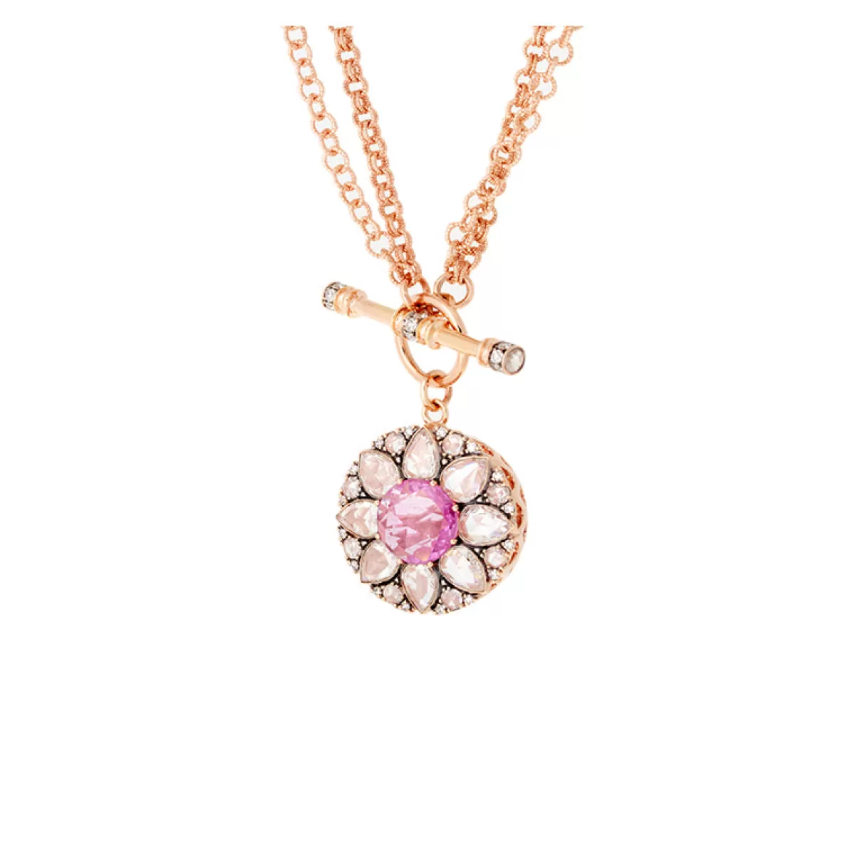Selim Mouzannar Pendants-Beirut Rosace Pendantpink Sapphire - Diamonds