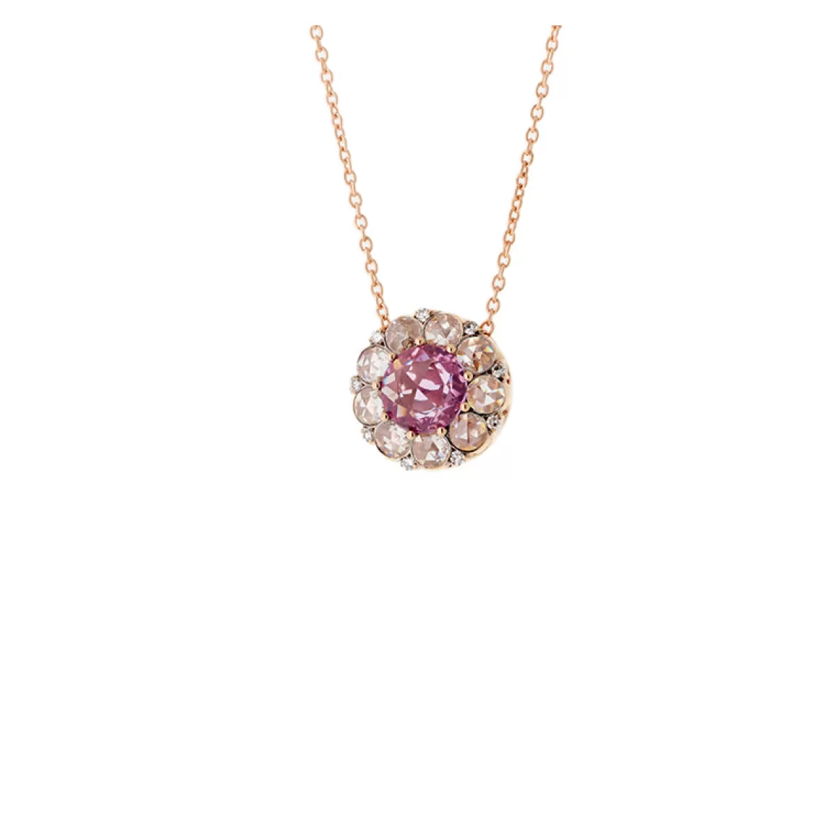 Selim Mouzannar Pendants-Beirut Rosace Pendantpink Sapphire - Diamonds