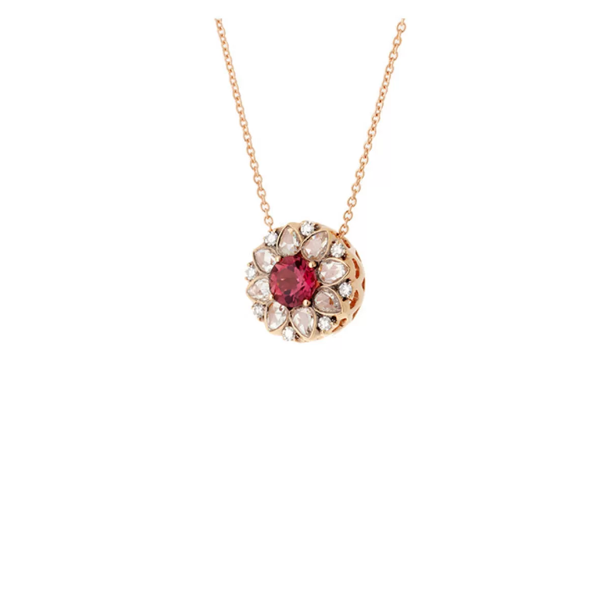 Selim Mouzannar Pendants-Beirut Rosace Pendantpink Tourmaline - Diamonds