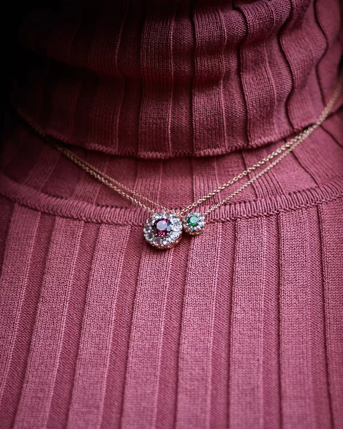 Selim Mouzannar Pendants-Beirut Rosace Pendanttsavorite - Diamonds