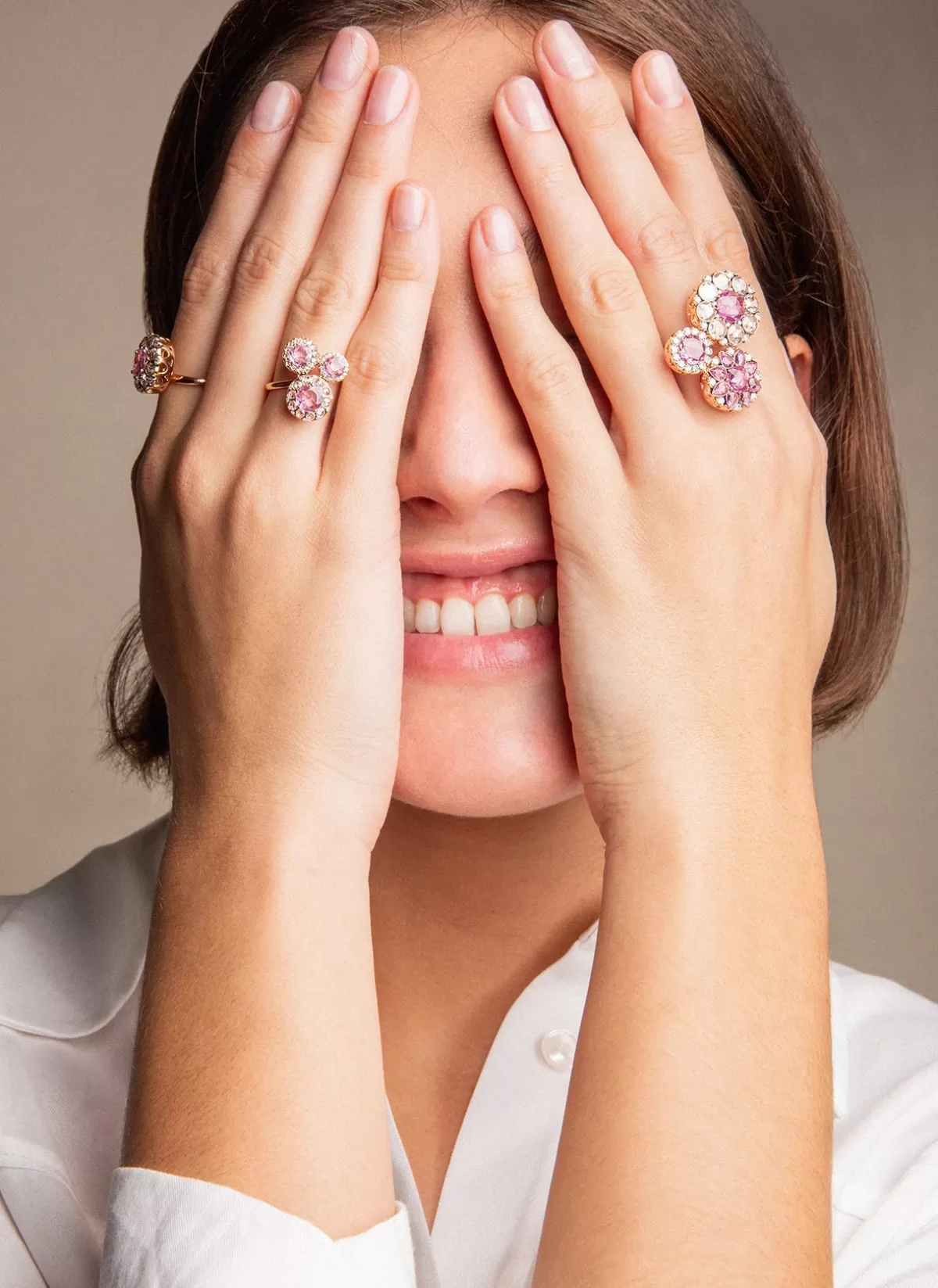 Selim Mouzannar Rings-Beirut Rosace Ringpink Sapphires - Diamonds