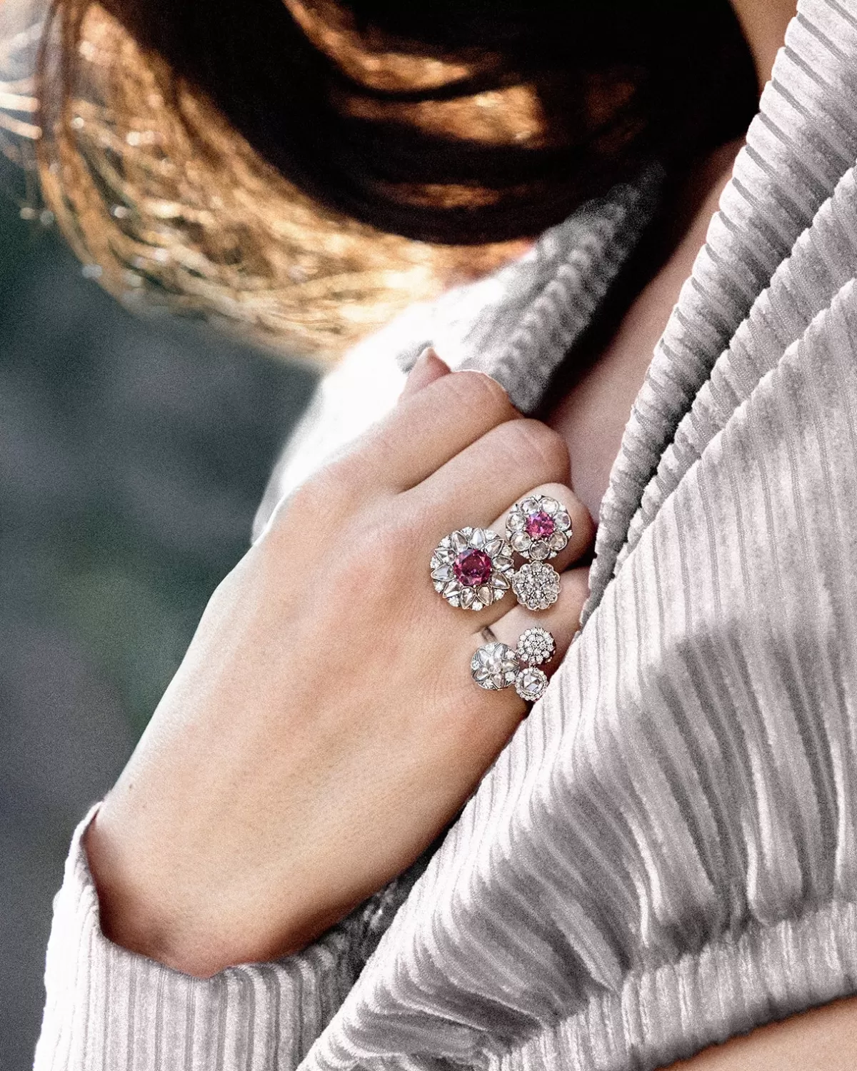 Selim Mouzannar Rings-Beirut Rosace Ringrhodolite - Diamonds