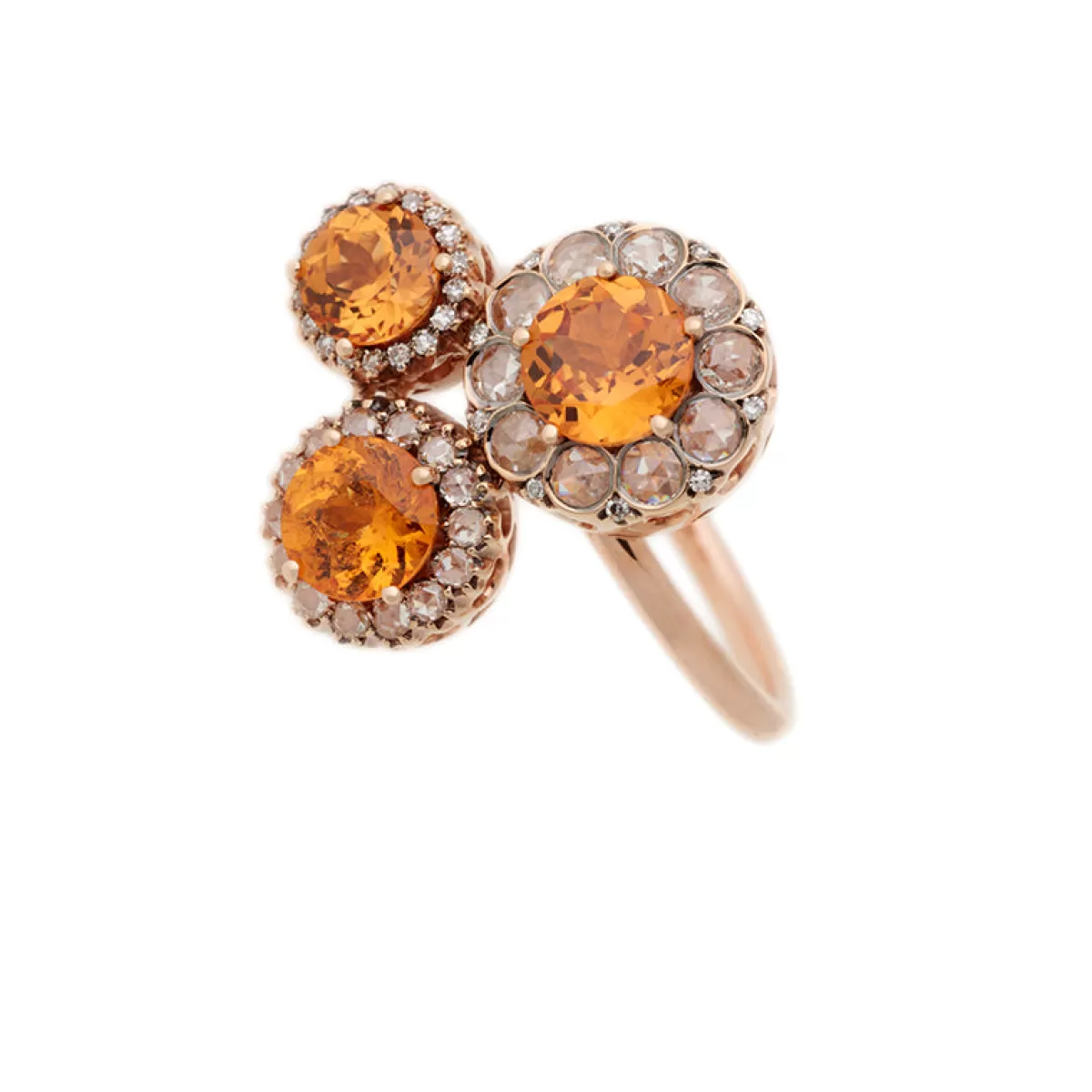 Selim Mouzannar Rings-Beirut Rosace Ringspessartines - Diamonds