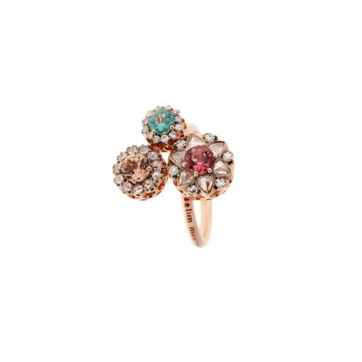 Selim Mouzannar Rings-Beirut Rosace Ringtourmalines - Diamonds