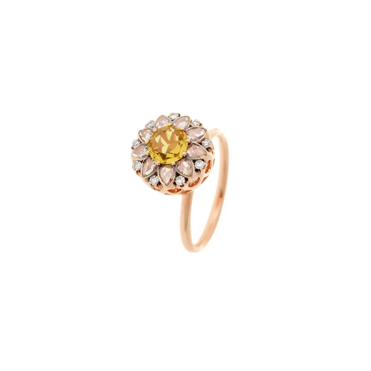 Selim Mouzannar Rings-Beirut Rosace Ringyellow Sapphire - Diamonds