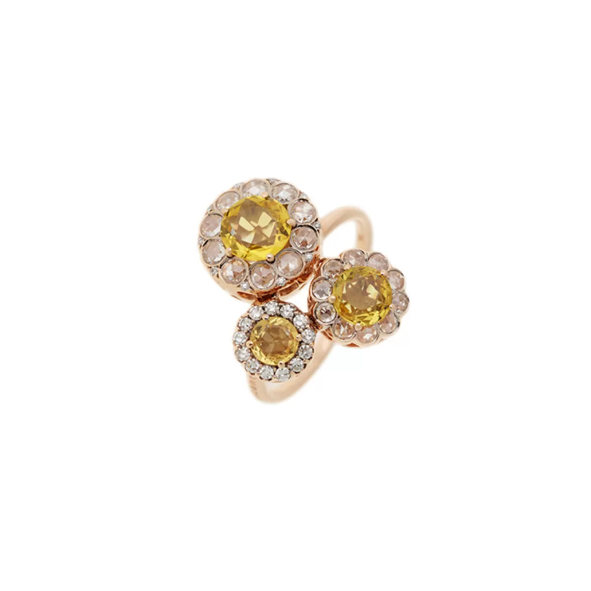 Selim Mouzannar Rings-Beirut Rosace Ringyellow Sapphires - Diamonds