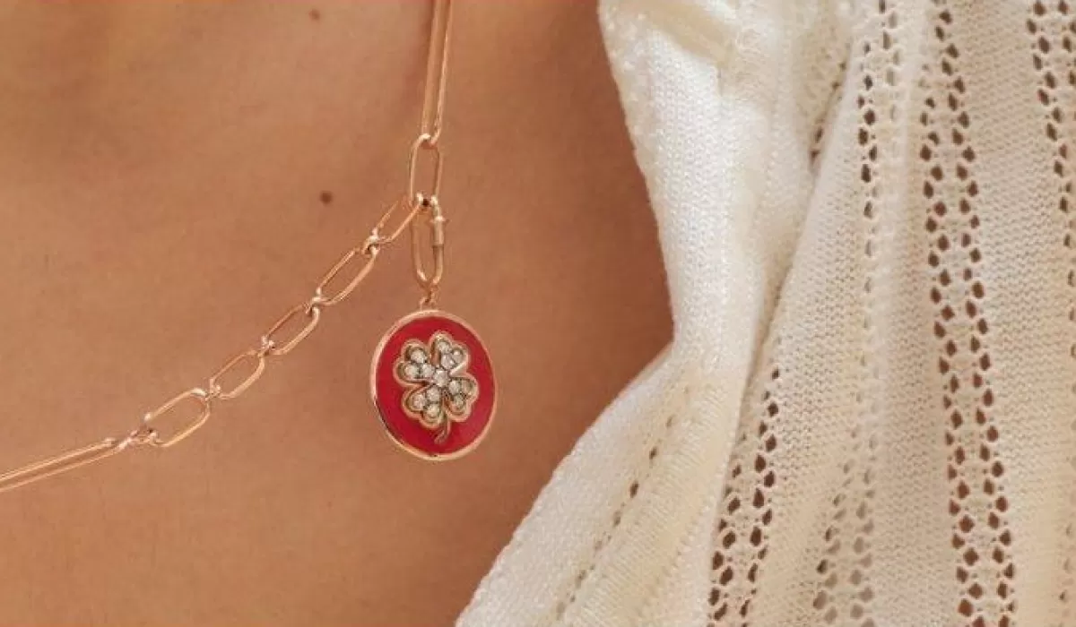 Selim Mouzannar Charm-Charm Rusty Red Cloverdiamonds