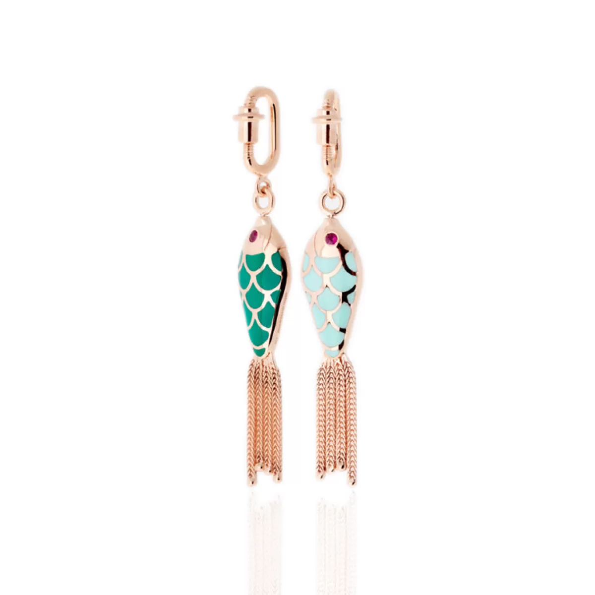 Selim Mouzannar Charm-Fish For Love Charm Green & Mintrubies