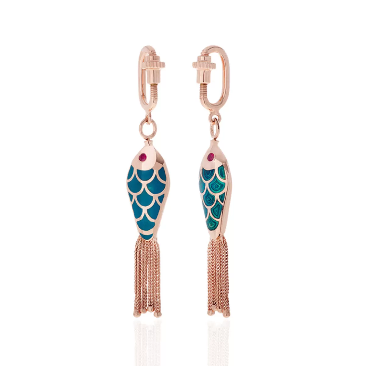 Selim Mouzannar Charm-Fish For Love Charm Petrol Light & Darkrubies