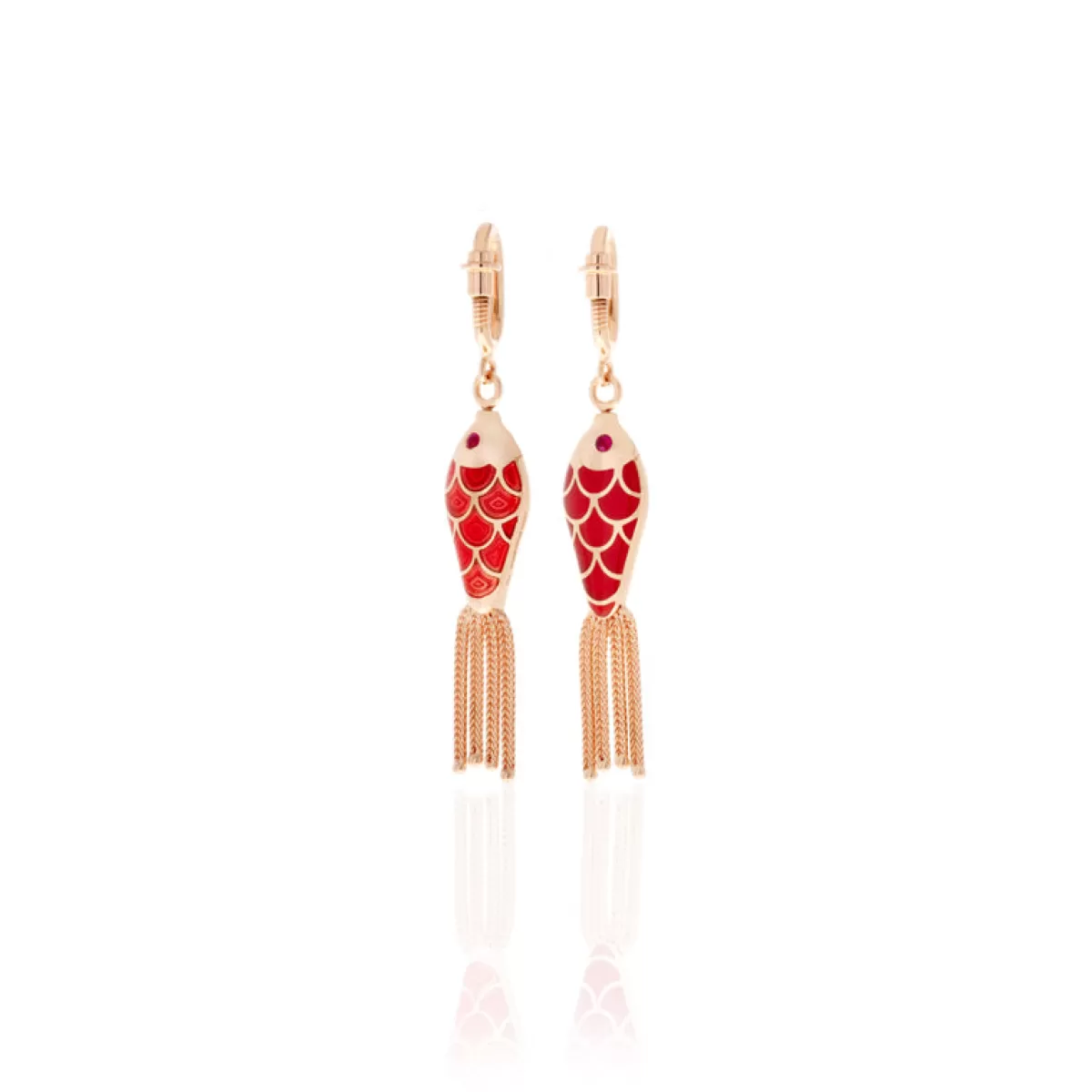 Selim Mouzannar Charm-Fish For Love Charm Rusty Red Light & Darkrubies