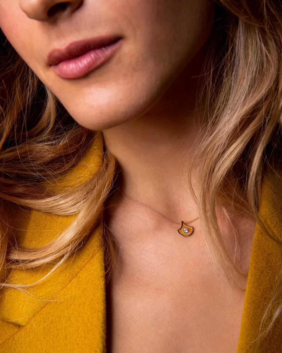 Selim Mouzannar Pendants-Fish For Love Scale Orange Pendantdiamond
