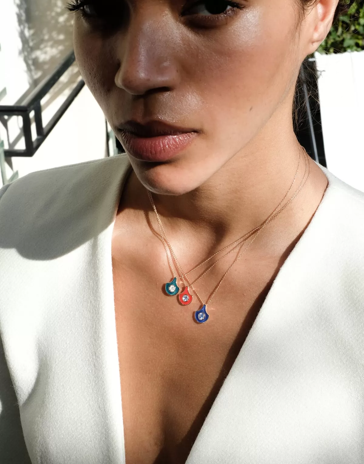 Selim Mouzannar Pendants-Fish For Love Scale Petrol Pendantdiamond