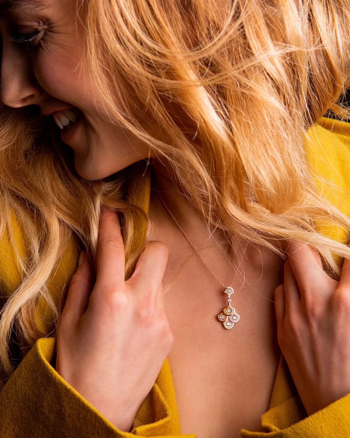 Selim Mouzannar Pendants-Fish For Love Scales Orange Pendantdiamonds