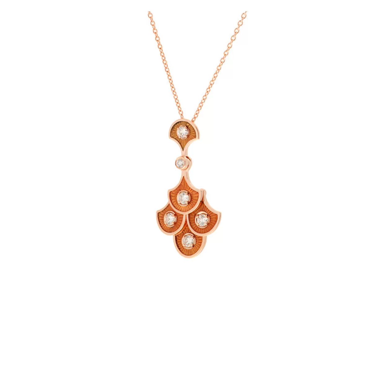 Selim Mouzannar Pendants-Fish For Love Scales Orange Pendantdiamonds