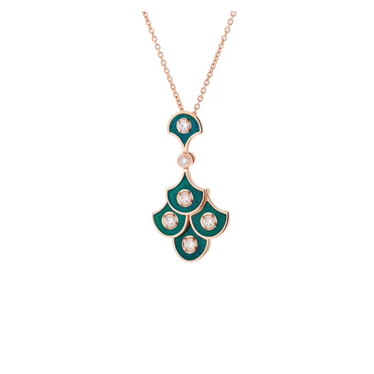 Selim Mouzannar Pendants-Fish For Love Scales Petrol Pendantdiamonds
