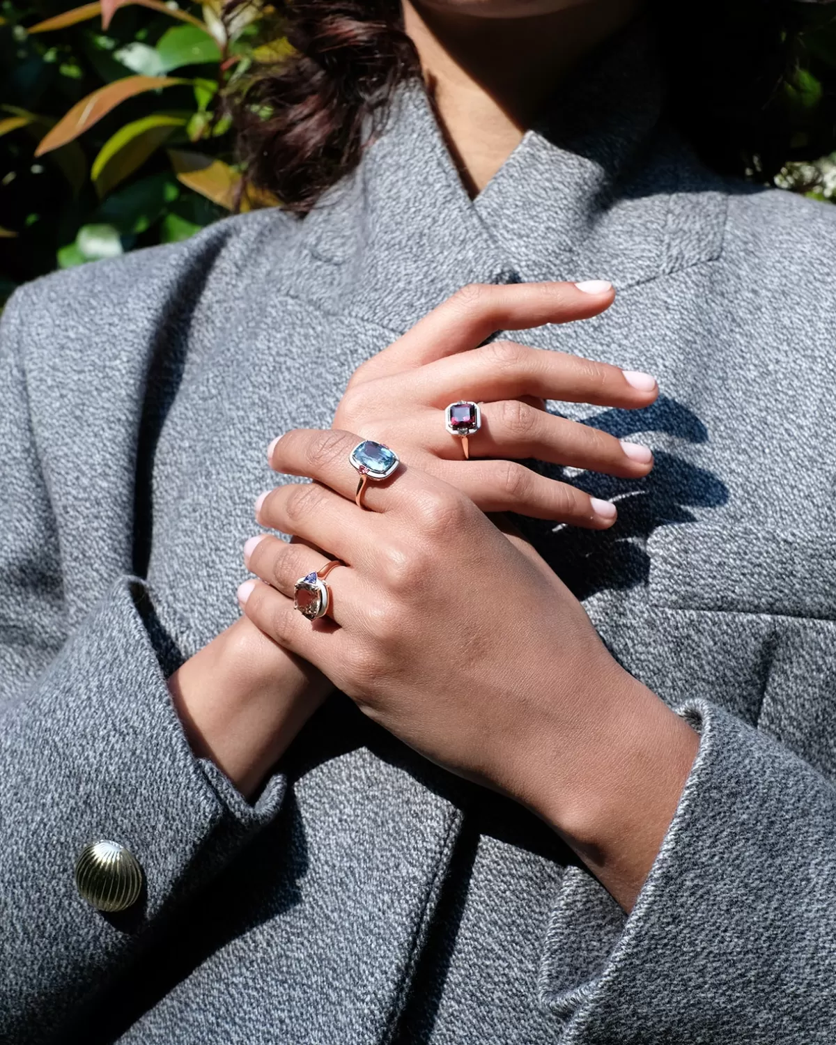 Selim Mouzannar Rings-Gemma Ringaquamarine - Orange Sapphires
