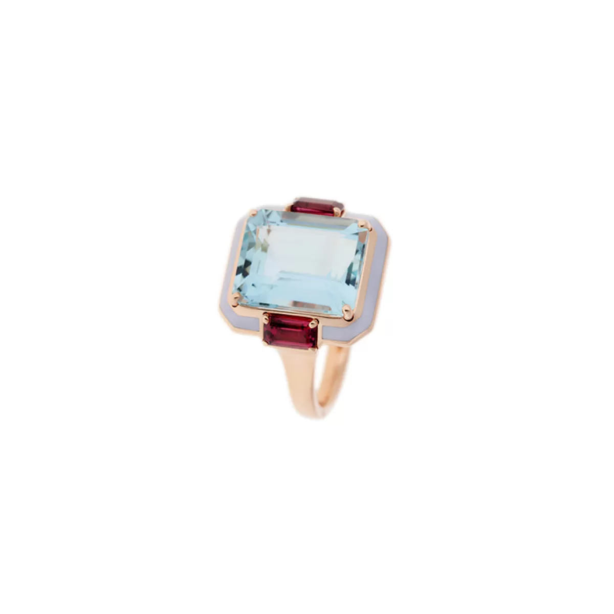 Selim Mouzannar Rings-Gemma Ringaquamarine - Rhodolites