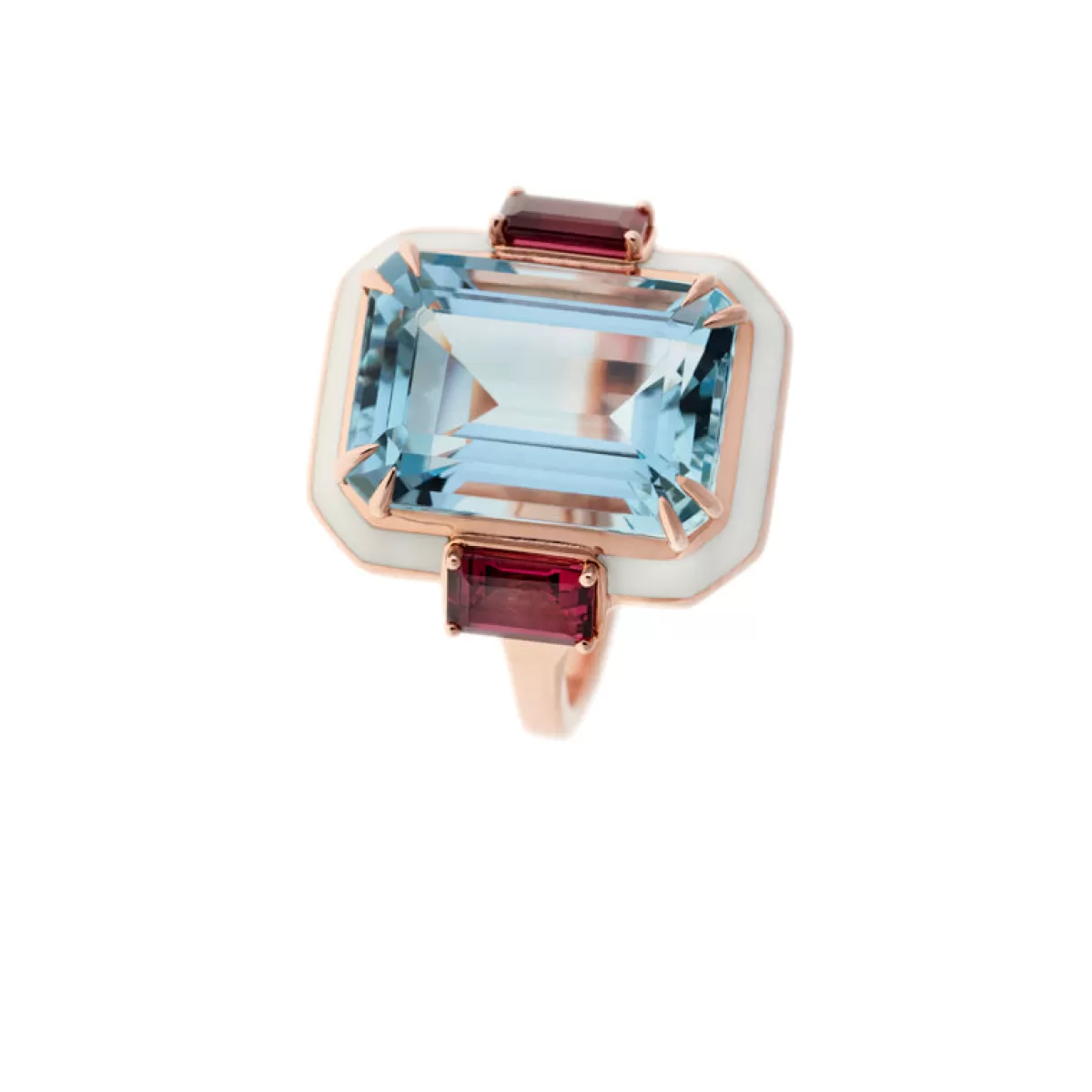 Selim Mouzannar Rings-Gemma Ringaquamarine - Rhodolites