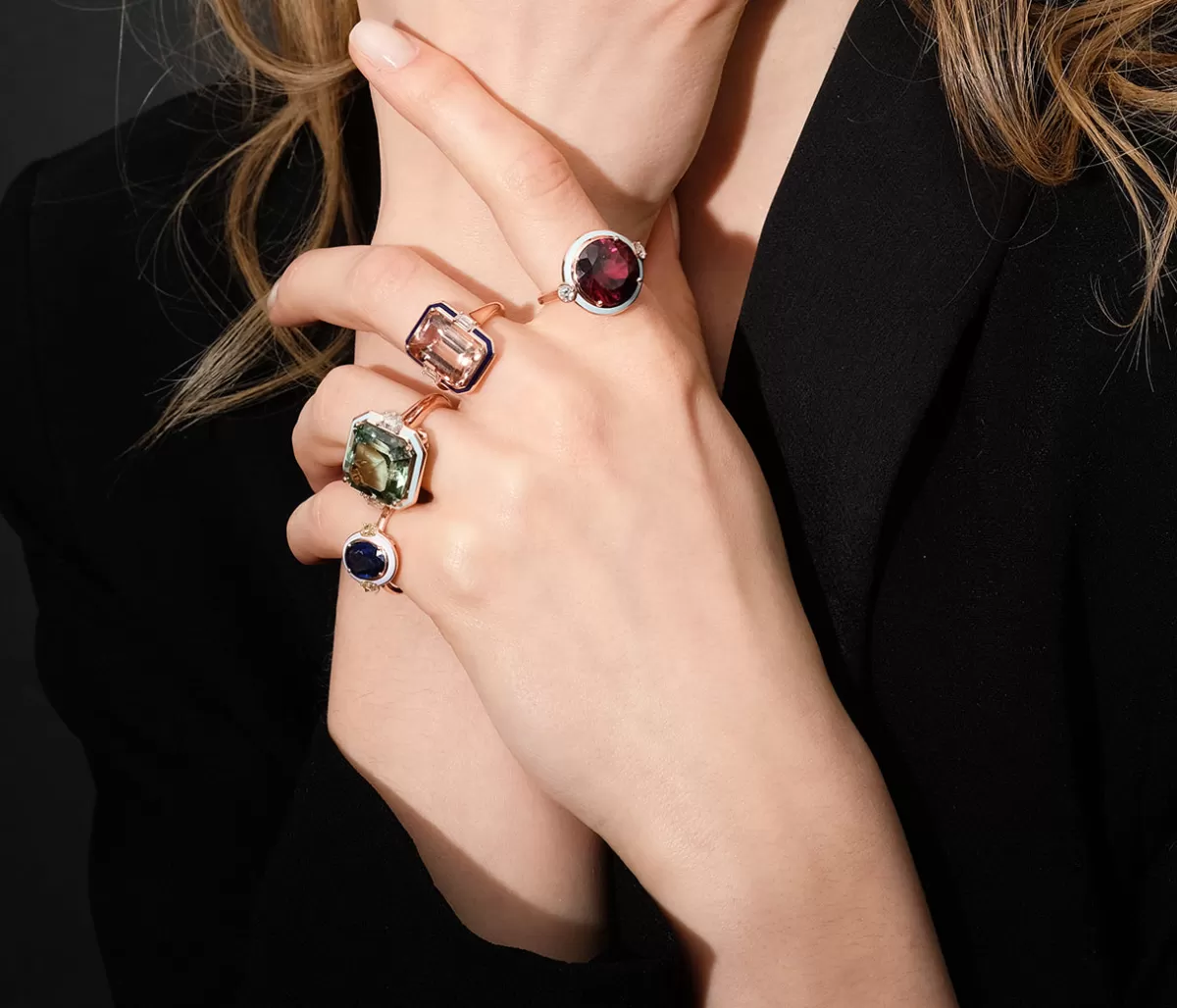 Selim Mouzannar Rings-Gemma Ringblue Sapphire - Diamonds