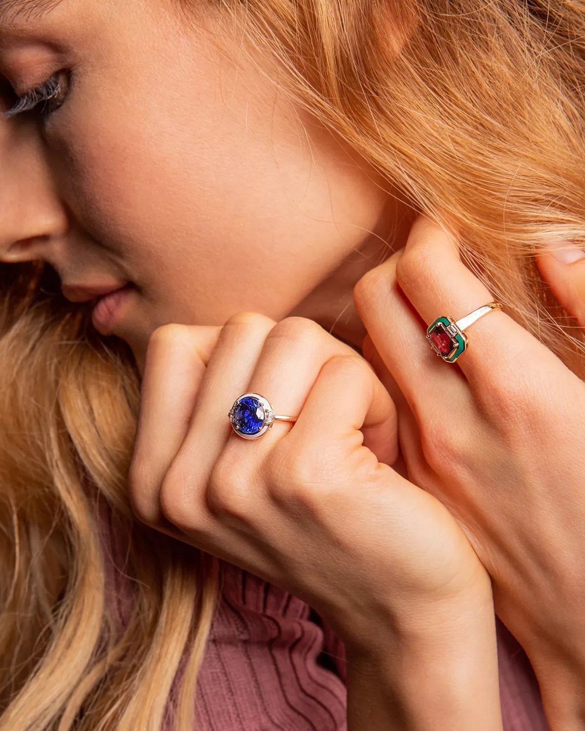 Selim Mouzannar Rings-Gemma Ringblue Sapphire - Diamonds