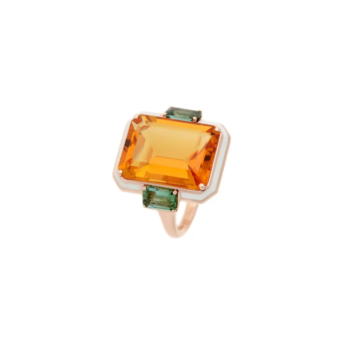 Selim Mouzannar Rings-Gemma Ringcitrine - Green Tourmalines