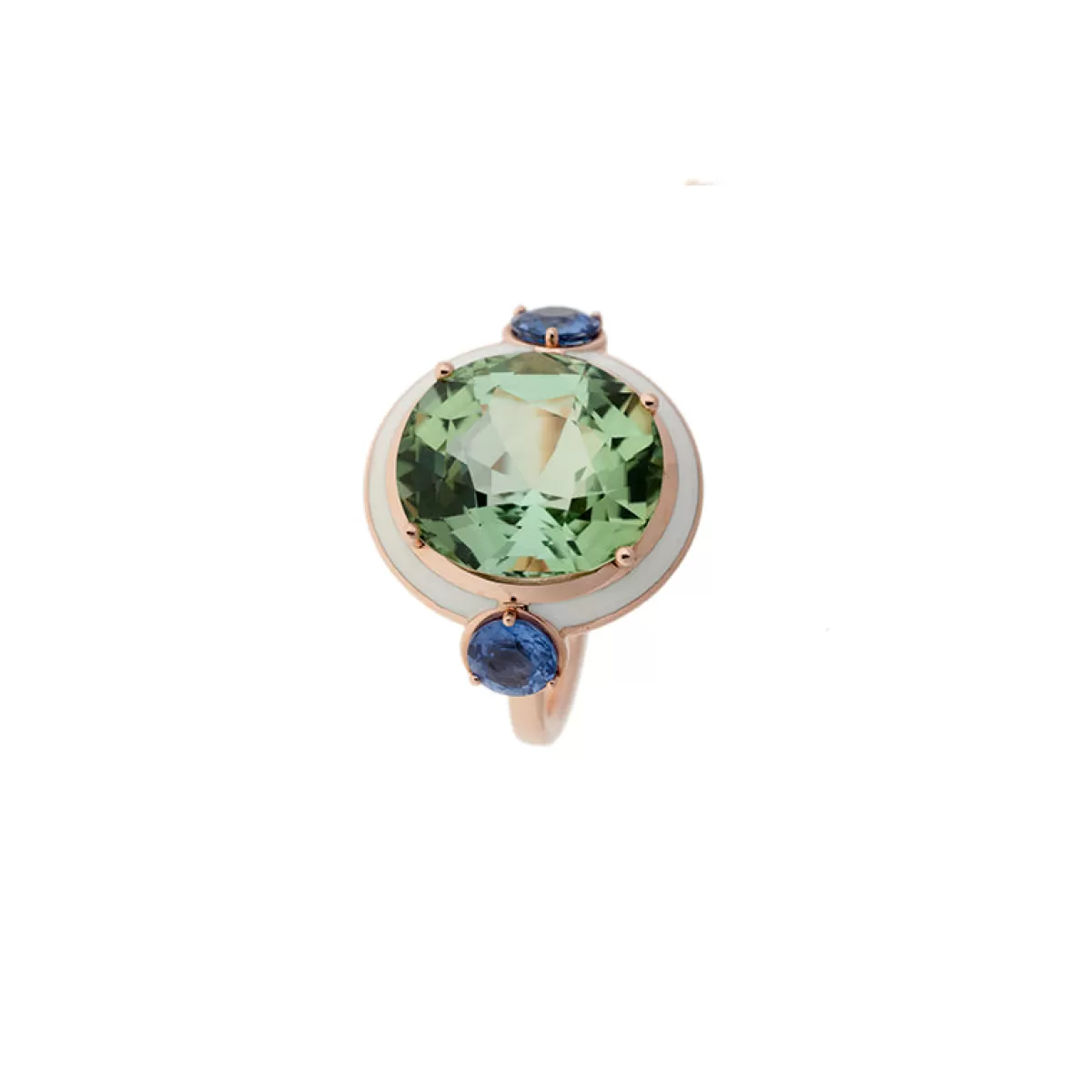Selim Mouzannar Rings-Gemma Ringgreen Tourmaline - Blue Sapphires