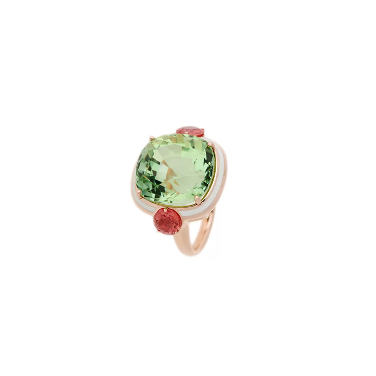 Selim Mouzannar Rings-Gemma Ringgreen Tourmaline - Orange Sapphires