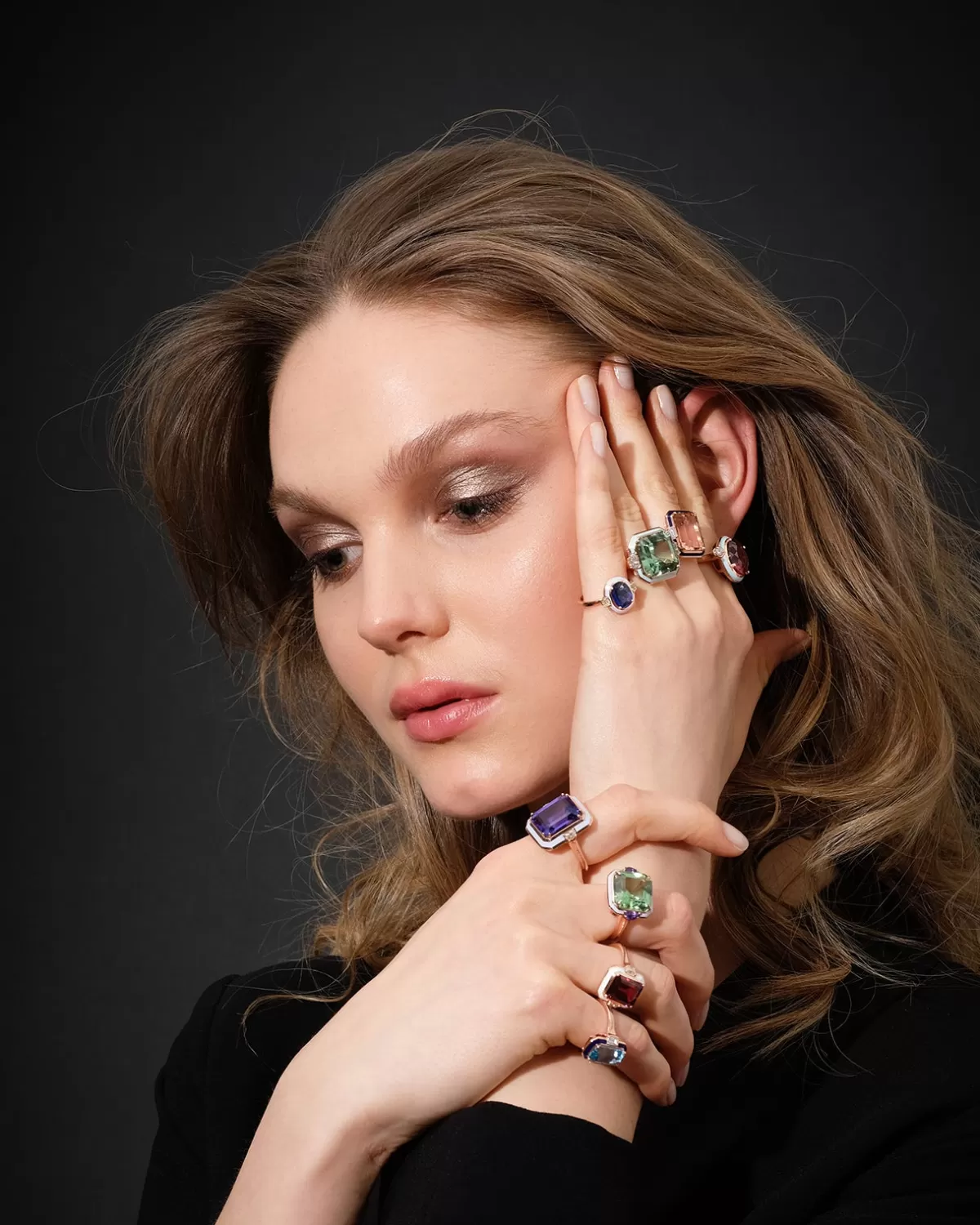 Selim Mouzannar Rings-Gemma Ringrhodolite - Diamonds
