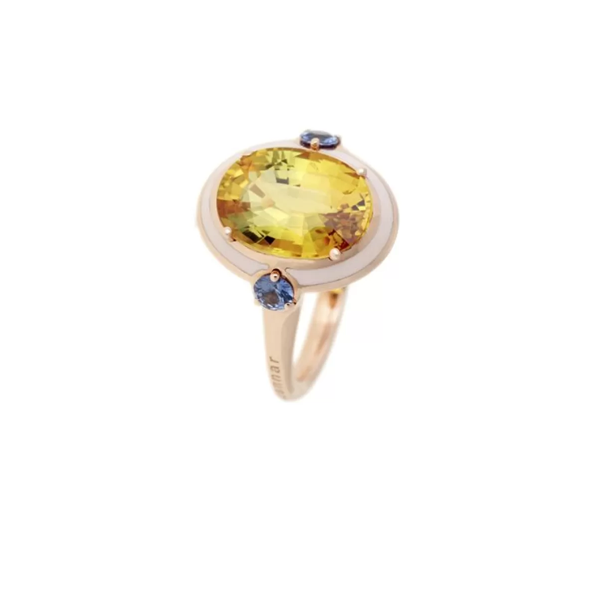Selim Mouzannar Rings-Gemma Ringyellow Sapphire - Blue Sapphires