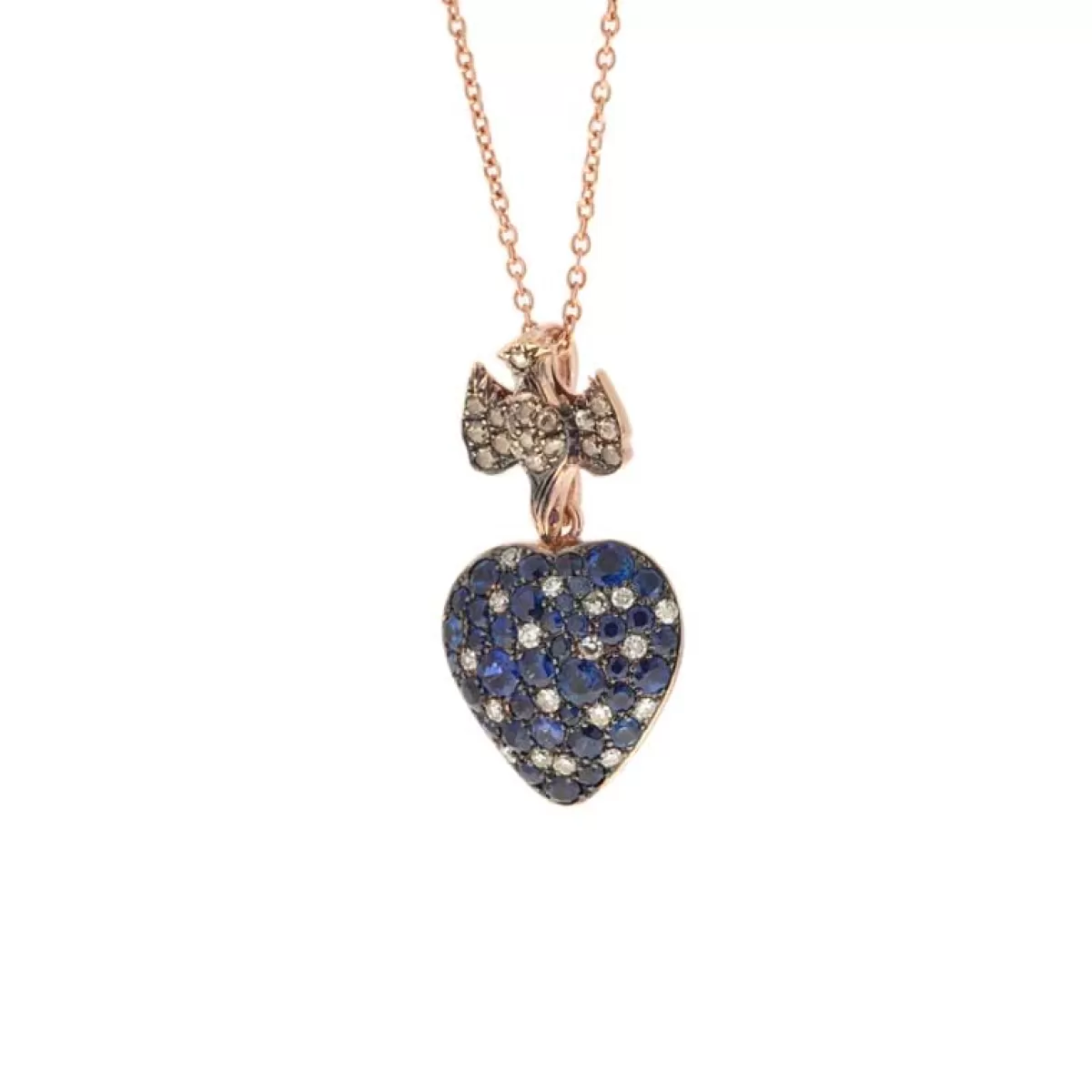 Selim Mouzannar Pendants-Heart Pendantblue Sapphires - Diamonds