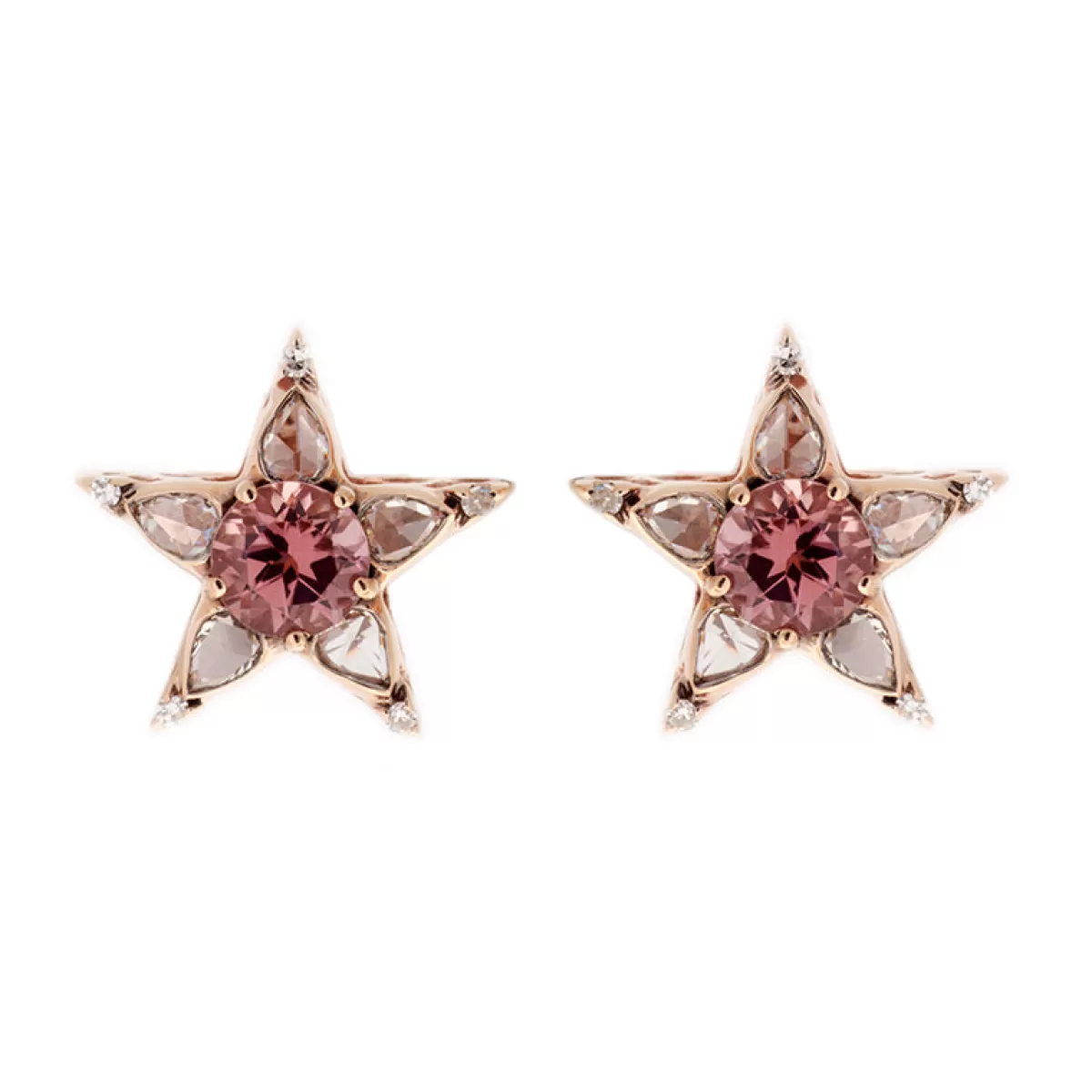 Selim Mouzannar Earrings-Istanbul Earringspink Tourmalines - Diamonds
