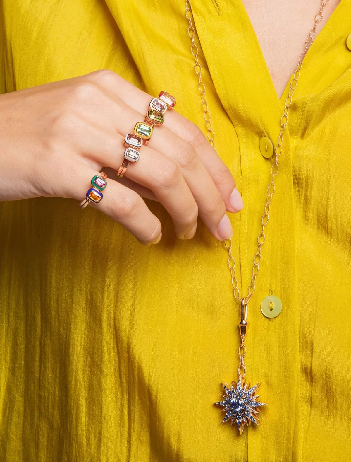 Selim Mouzannar Pendants-Istanbul Light Blue Pendantblue Sapphires -Diamonds