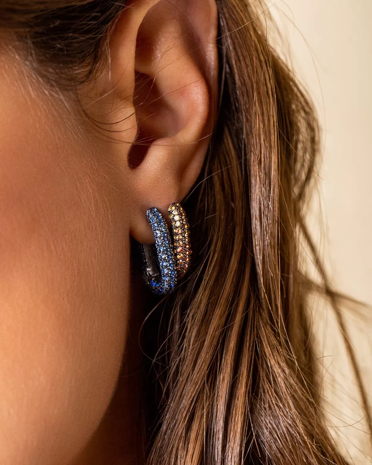Selim Mouzannar Earrings-Link Earringblue Sapphires