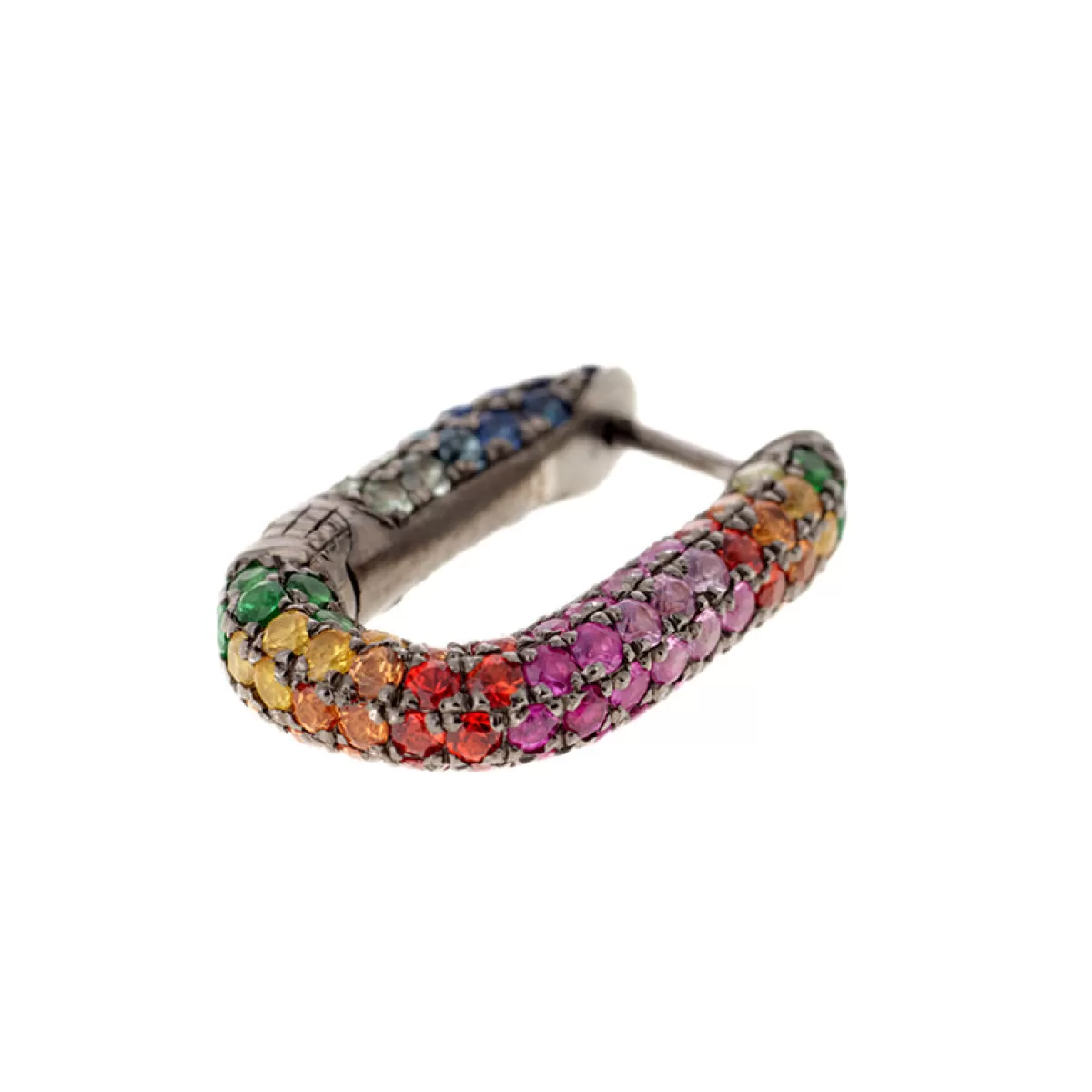 Selim Mouzannar Earrings-Link Earringcolored Sapphires - Tsavorites