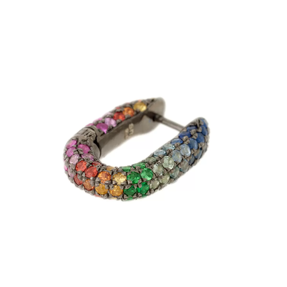 Selim Mouzannar Earrings-Link Earringcolored Sapphires - Tsavorites