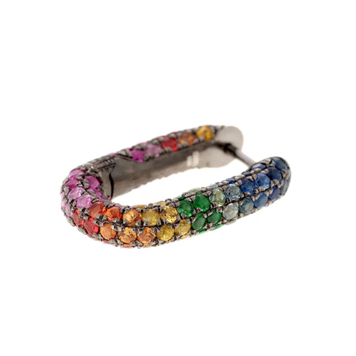 Selim Mouzannar Earrings-Link Earringcolored Sapphires - Tsavorites