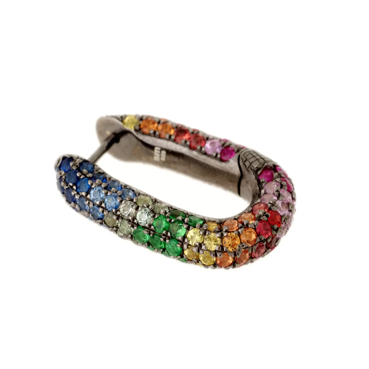 Selim Mouzannar Earrings-Link Earringcolored Sapphires - Tsavorites